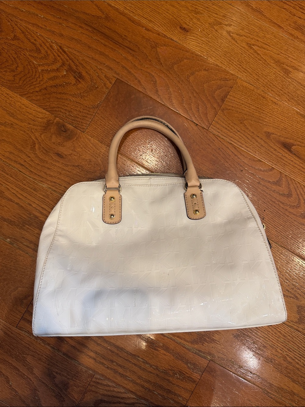 Michael Kors White Patent Satchel Purse